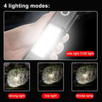 High-Brightness LED Flashlight | Power Bank & Safety Hammer